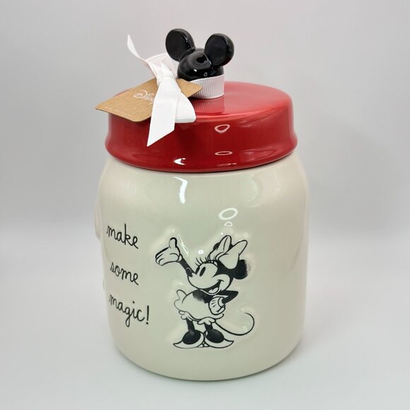 Mickey and Minnie Mouse jar by Rae Dunn | Treat jar by Rae Dunn | Cookie jar - Picture 4 of 6